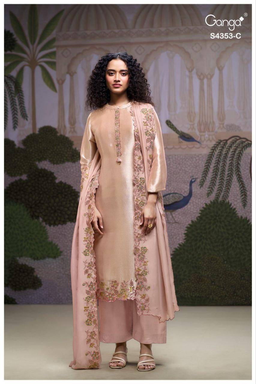 Ganga Glorina 4353 Wholesale dress materials price list